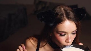 Make shirt wet with milk ASMR Sexsual NEKO Cat